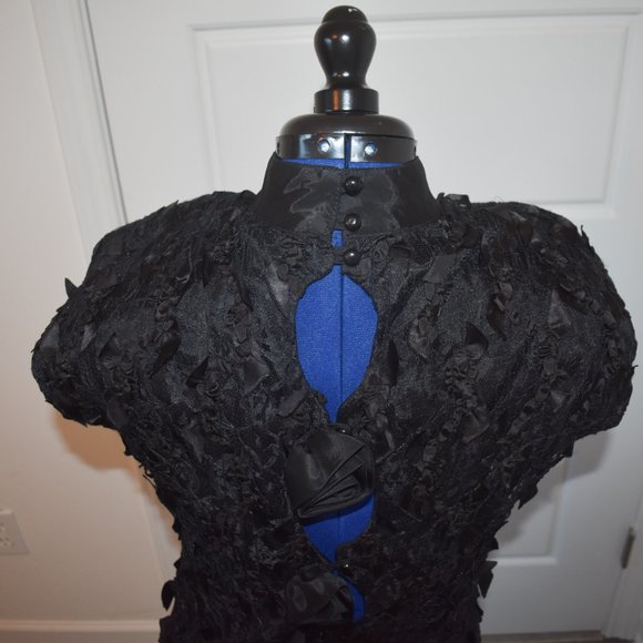 Gothic Rose Ruffle Lace Dress Black - Picture 3 of 8